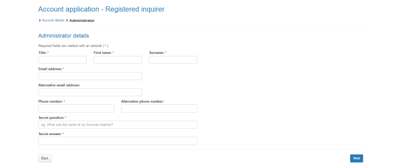 Administrator details page